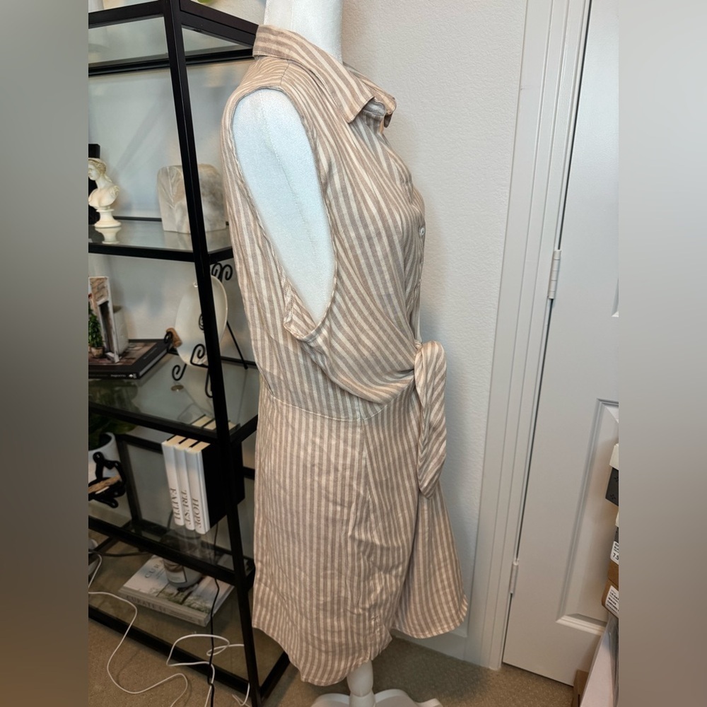 NWT Nic + Zoe Womens Collar Linen Shirtdress Tan Neutral Size XL - Picture 6 of 9
